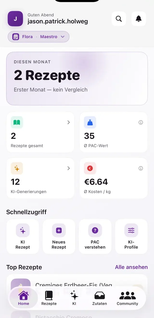 App von Jason Holweg: Glacelia — Rezepte-App — Screenshot